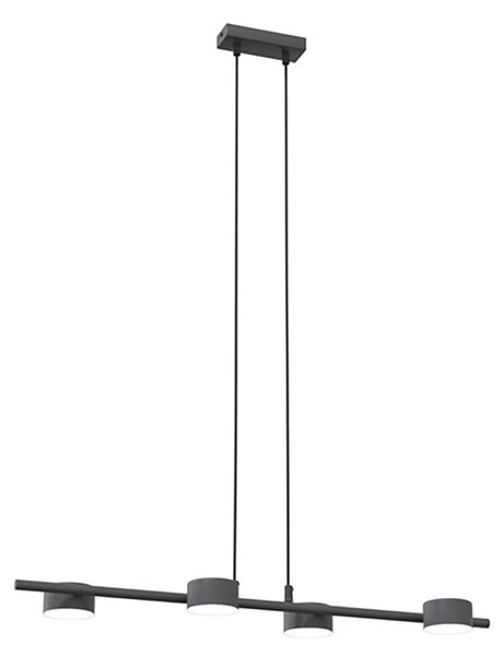 Lampadario Minimal Hermes Acciaio Nero 4 Luci Gx53 Ip20