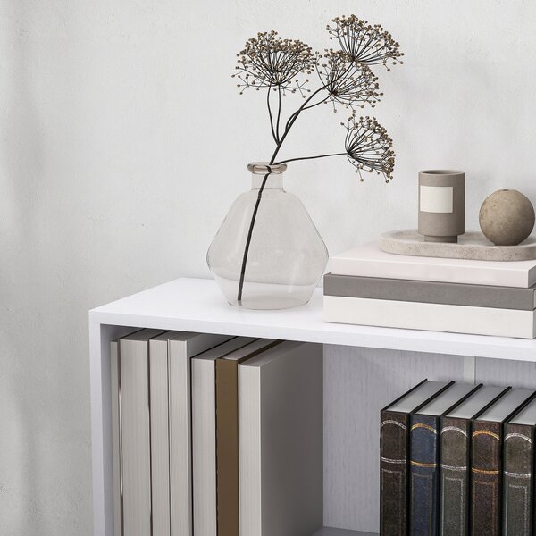 HOMCOM Libreria scaffale portaoggetti con 2 scomparti e scaffale regolabile, 60 x 24 x 63 cm, bianco | Aosom Italy