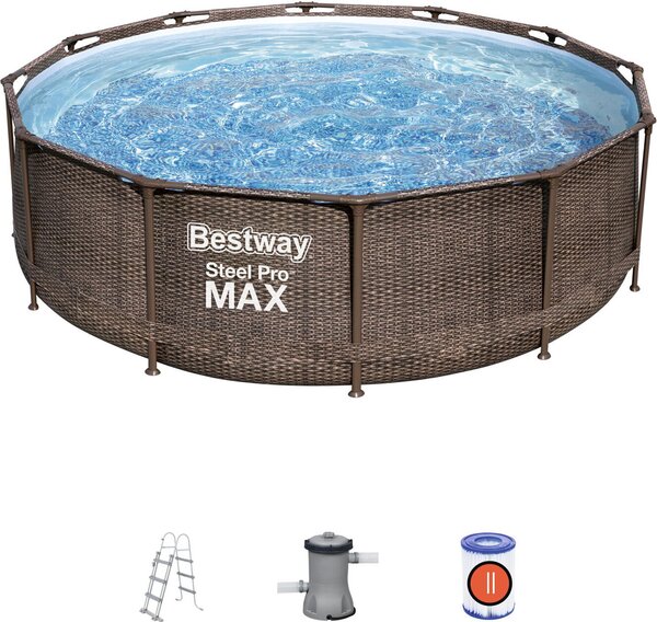Piscina Steel Pro Max Rattan 3,66 x 1 m - 56709