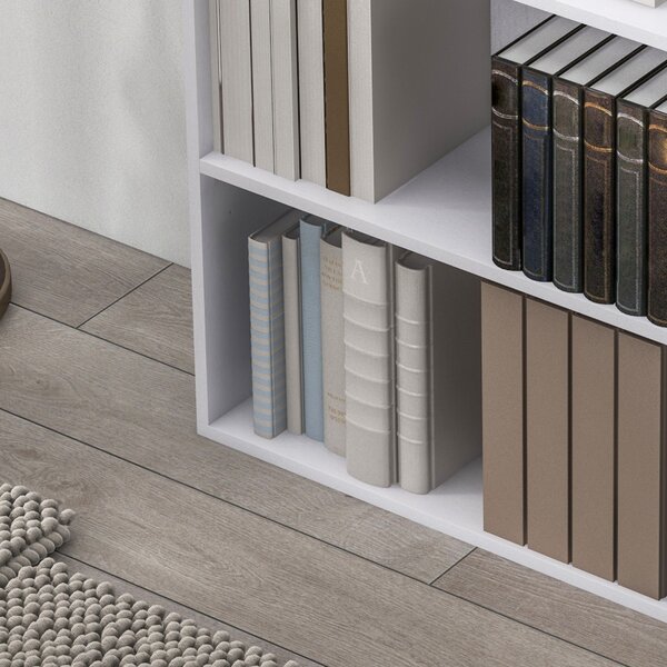 HOMCOM Libreria scaffale portaoggetti con 2 scomparti e scaffale regolabile, 60 x 24 x 63 cm, bianco | Aosom Italy