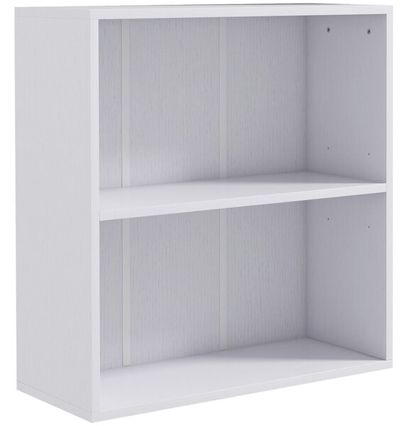 HOMCOM Libreria scaffale portaoggetti con 2 scomparti e scaffale regolabile, 60 x 24 x 63 cm, bianco | Aosom Italy