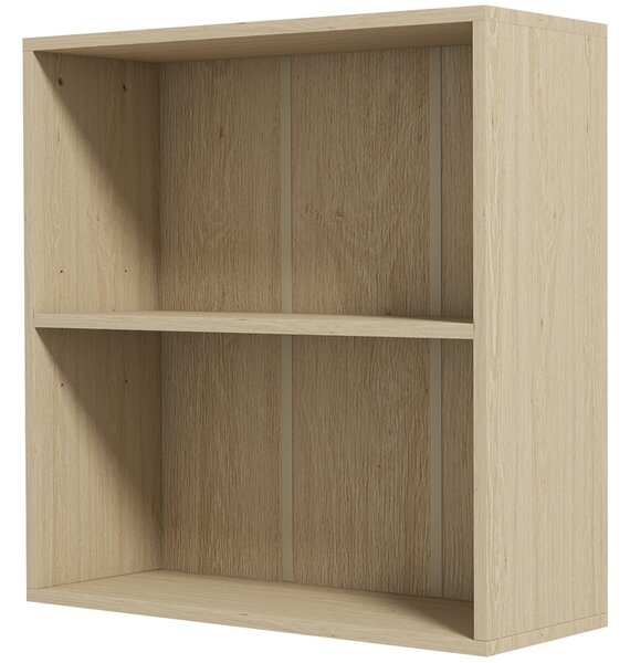 HOMCOM Libreria scaffale portaoggetti con 2 scomparti e scaffale regolabile, 60 x 24 x 63 cm, effetto legno naturale | Aosom Italy