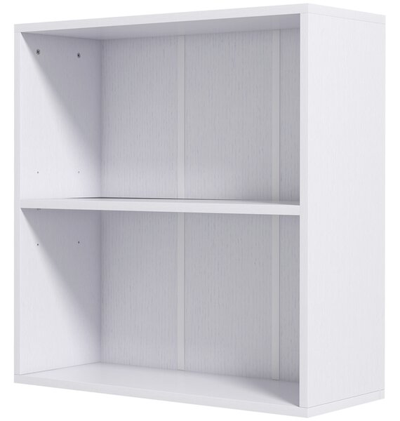 HOMCOM Libreria scaffale portaoggetti con 2 scomparti e scaffale regolabile, 60 x 24 x 63 cm, bianco | Aosom Italy