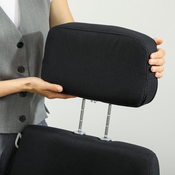 Vinsetto Poltrona da ufficio poltrona da ufficio grande comfort schienale regolabile poggiapiedi ruote 360° lino 62 x 68 x 127 cm nero | Aosom Italy
