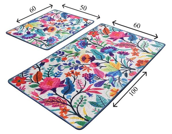 Set di 2 tappeti da bagno rettangolari Wild Garden - Foutastic