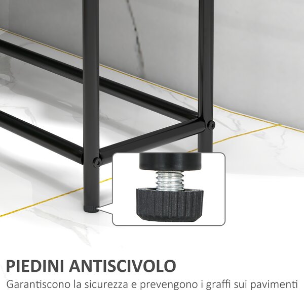 HOMCOM Portasciugamani da Terra a 2 Bracci Autoportante in Metallo, 66x20x110 cm, Nero | Aosom Italy