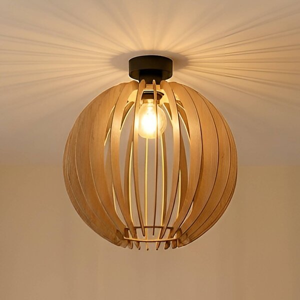 Plafoniera soffitto Clay MCJ, dimmerabile, Legno chiaro, Soggiorno / Sala da pranzo, Legno, Scandinavo, Plafoniera