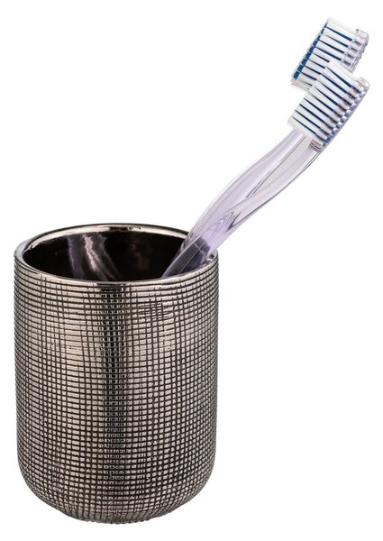 Tazza per spazzolino da denti in ceramica argento Rivara - Wenko