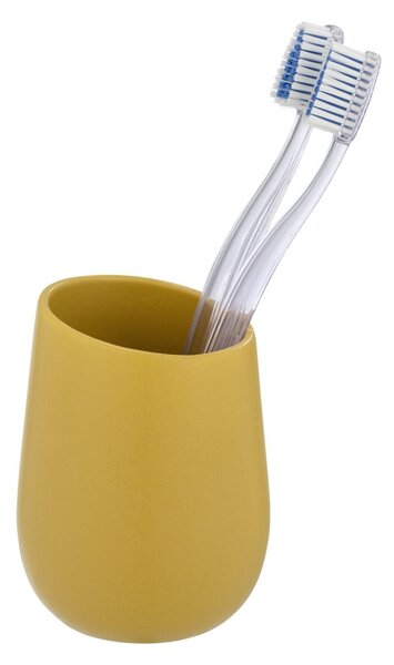 Tazza in ceramica gialla per spazzolini da denti Badi - Wenko