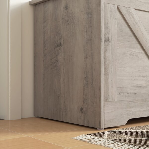 HOMCOM Baule da 100 L Puff da Stoccaggio con Coperchio Cerniera di Sicurezza 80x40x45 cm Grigio | Aosom Italy