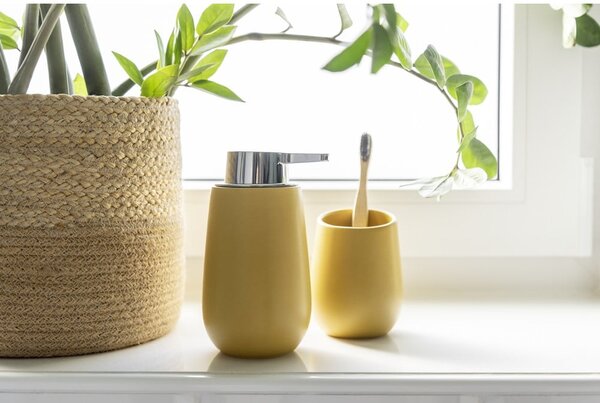 Tazza in ceramica gialla per spazzolini da denti Badi - Wenko
