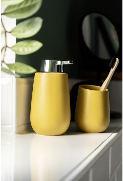 Tazza in ceramica gialla per spazzolini da denti Badi - Wenko