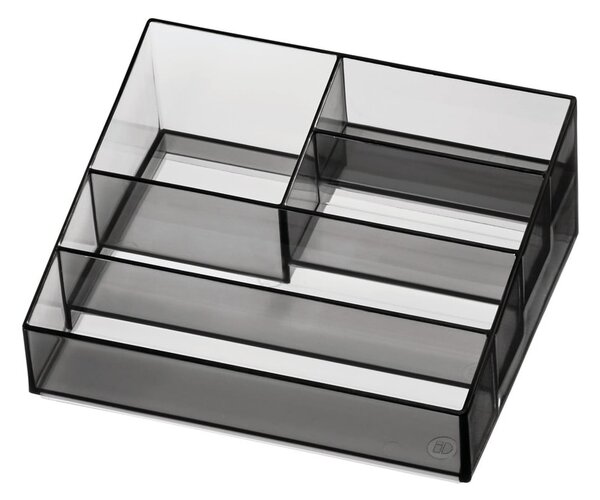 Organizzatore da bagno nero opaco per cosmetici in plastica riciclata Nail Station - iDesign