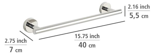 Porta asciugamani a parete in acciaio inox in argento lucido Bosio - Wenko
