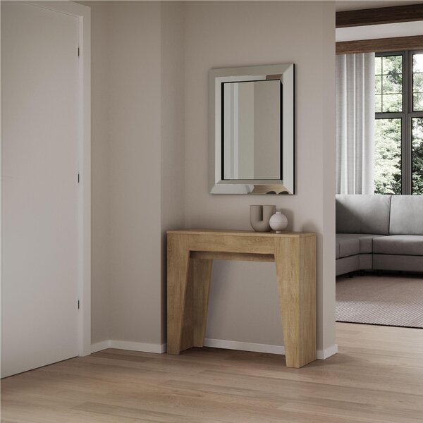 Consolle Allungabile NARROW in Legno Nobilitato Dimensioni 90x25xh 77 cm Allungabile fino a 181 Ospita 10 persone Quercia Natura