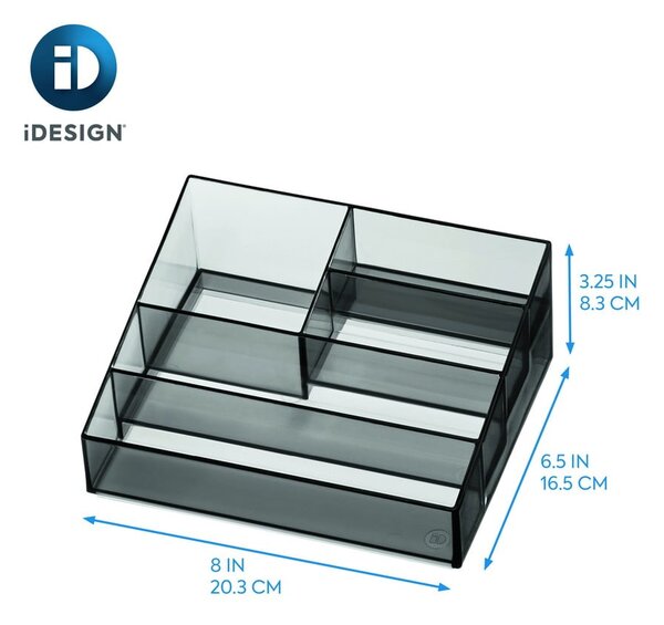 Organizzatore da bagno nero opaco per cosmetici in plastica riciclata Nail Station - iDesign