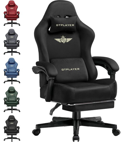 Sedia da ufficio ergonomica, tessuto traspirante, schienale regolabile, nera