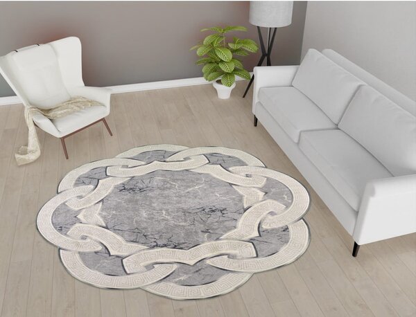 Tappeto rotondo grigio ø 100 cm - Vitaus