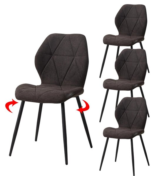 Sedie da pranzo, seduta imbottita, design minimalista, nero