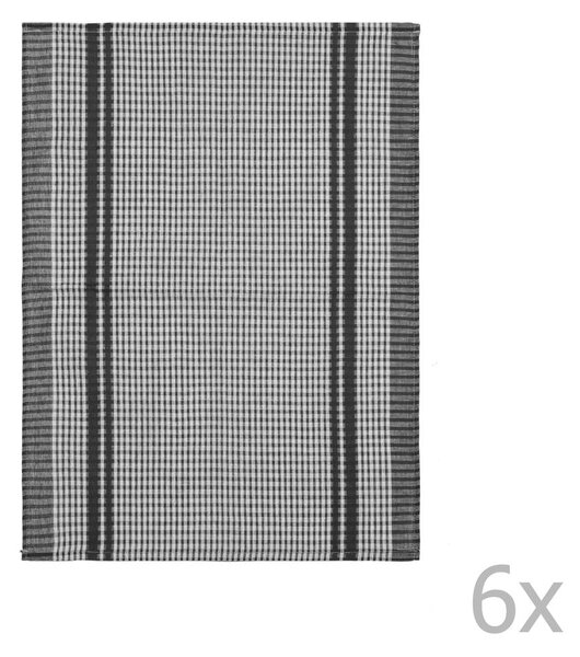 Set di 6 strofinacci neri in cotone Waffle, 50 x 70 cm - Tiseco Home Studio