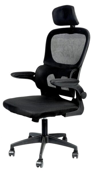 Sedia da ufficio, design ergonomico, funzioni regolabili, nera
