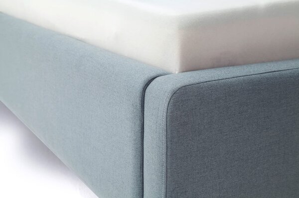Letto matrimoniale imbottito blu/grigio con contenitore con rete inclusa 180x200 cm Mattis – Meise Möbel