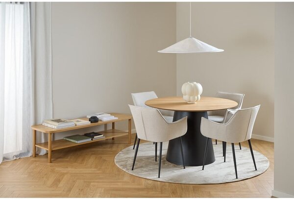 Tavolo da pranzo rotondo nero-naturale con piano in rovere ø 120 cm Soli - Actona