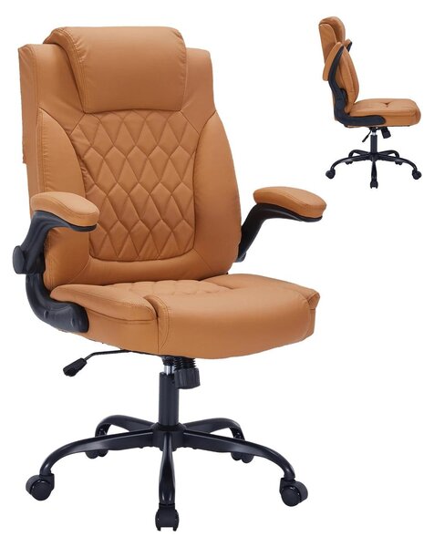 Sedia da ufficio, design ergonomico, regolabile in altezza, marrone