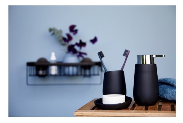 Tazza in ceramica nera per spazzolini da denti Badi - Wenko