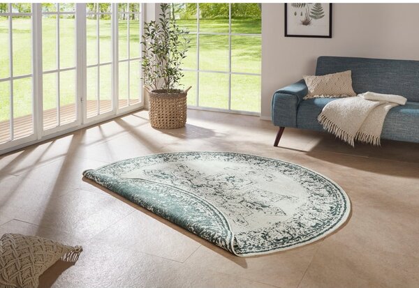Tappeto da esterno verde e crema , ø 140 cm Borbon - NORTHRUGS