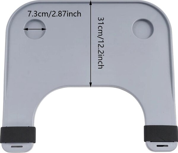 Tavolino per sedia a rotelle, design regolabile, superficie facile da pulire, GRIGIO