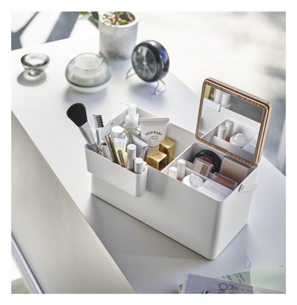 Organizzatore da bagno in metallo bianco per cosmetici - YAMAZAKI