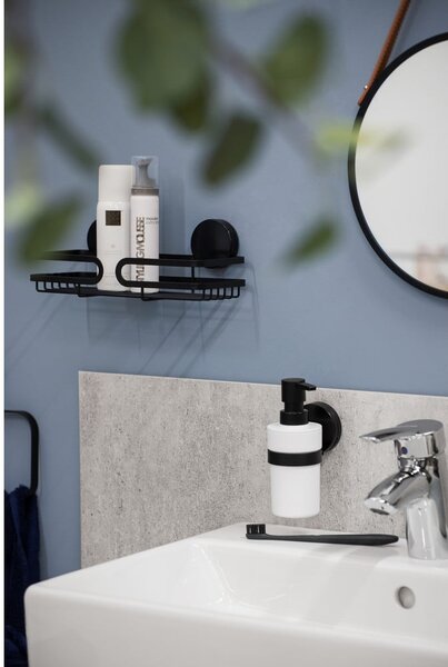 Distributore di sapone a parete bianco e nero Static-Loc® Plus Pavia - Wenko