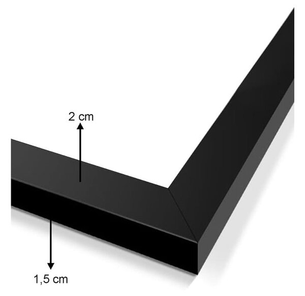 Set di 3 dipinti in cornice nera Foglie III., 35 x 45 cm - Vavien Artwork
