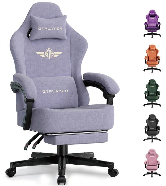 Sedia da ufficio ergonomica, tessuto traspirante, schienale regolabile, viola macaron – tessuto high-tech