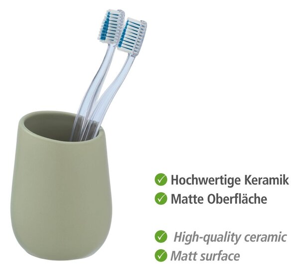 Tazza in ceramica verde per spazzolini da denti Badi - Wenko