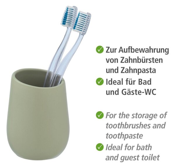 Tazza in ceramica verde per spazzolini da denti Badi - Wenko