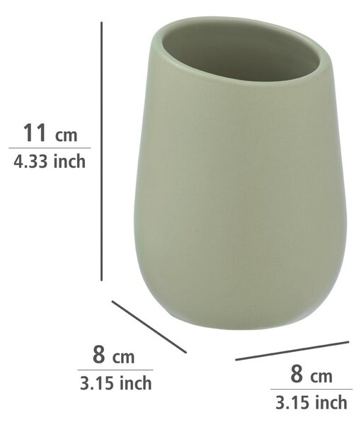 Tazza in ceramica verde per spazzolini da denti Badi - Wenko