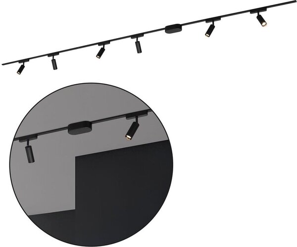 Sistema di binari Briloner Luxtrail, set completo, 6x spot LED, nero