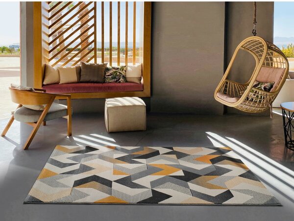 Tappeto arancione e grigio , 80 x 150 cm Gladys Abstract - Universal