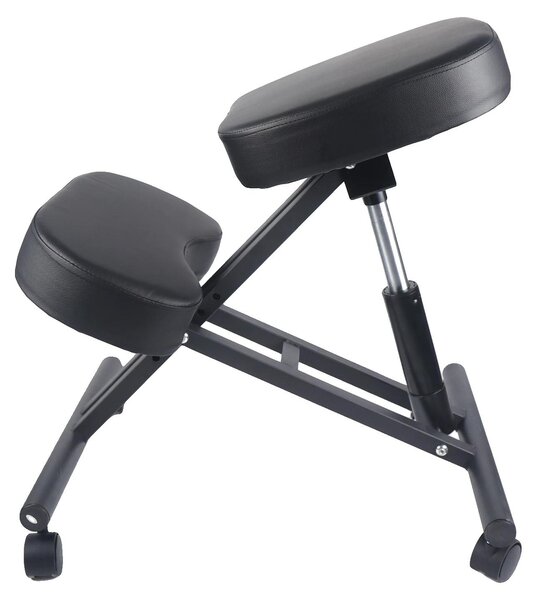 Sedia inginocchiata, design ergonomico, regolabile in altezza, nera