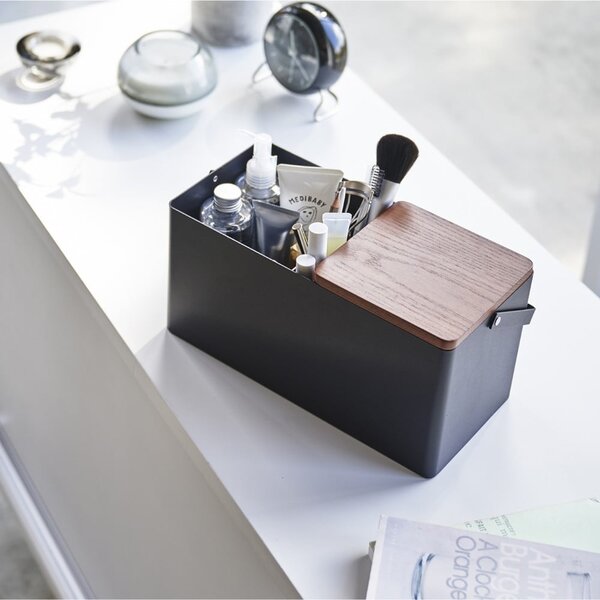 Organizer Bagno 2 Ripiani In Acciaio Inox – Portatrucchi E Cosmetici Salvaspazio, Nero