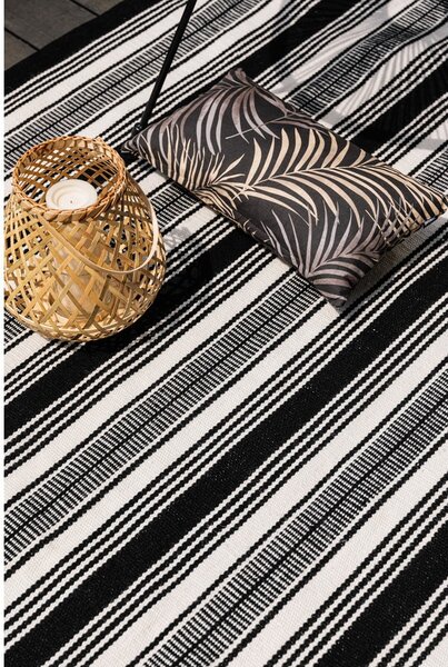 Tappeto da esterno bifacciale bianco e nero in plastica riciclata , 80 x 180 cm Zambezi - Green Decore