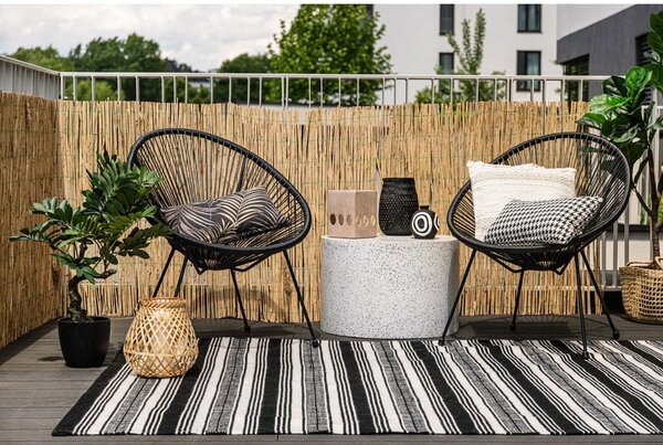 Tappeto da esterno bifacciale bianco e nero in plastica riciclata , 80 x 180 cm Zambezi - Green Decore