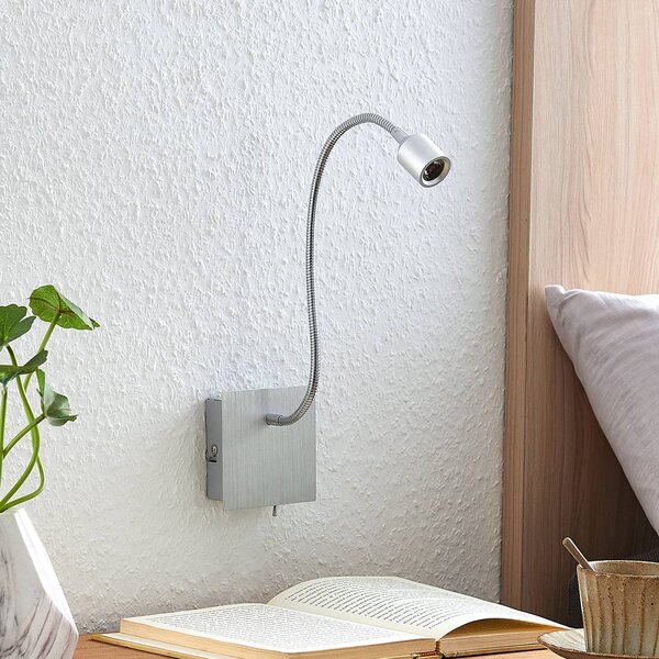 Lindby Applique da parete a LED Anjalee, Alluminio / Grigio / Zincato, Soggiorno / Sala da pranzo, Alluminio, Moderno, Applique a LED
