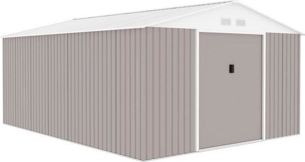 Casetta da giardino in metallo, 15,16 m² - Set di ancoraggio incluso - Colore taupe
