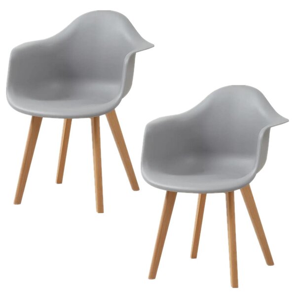 Sedia da pranzo, design moderno, seduta comoda, grigia
