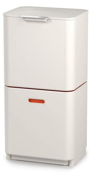 Bidone in acciaio beige per rifiuti differenziati 60 l Totem Max - Joseph Joseph
