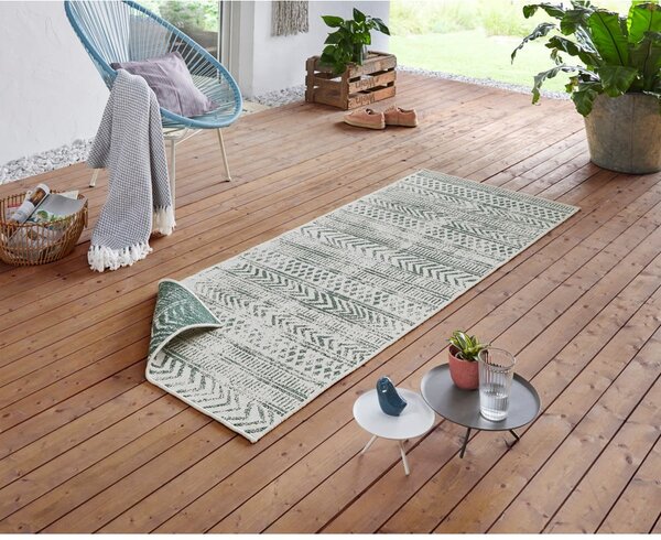 Tappeto per esterni verde e crema , 80 x 350 cm Biri - NORTHRUGS