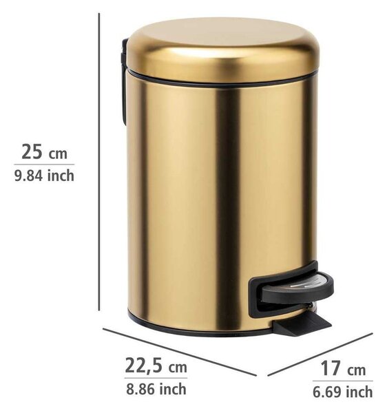 Bidone a pedale in acciaio inox oro 3 l Leman - Wenko